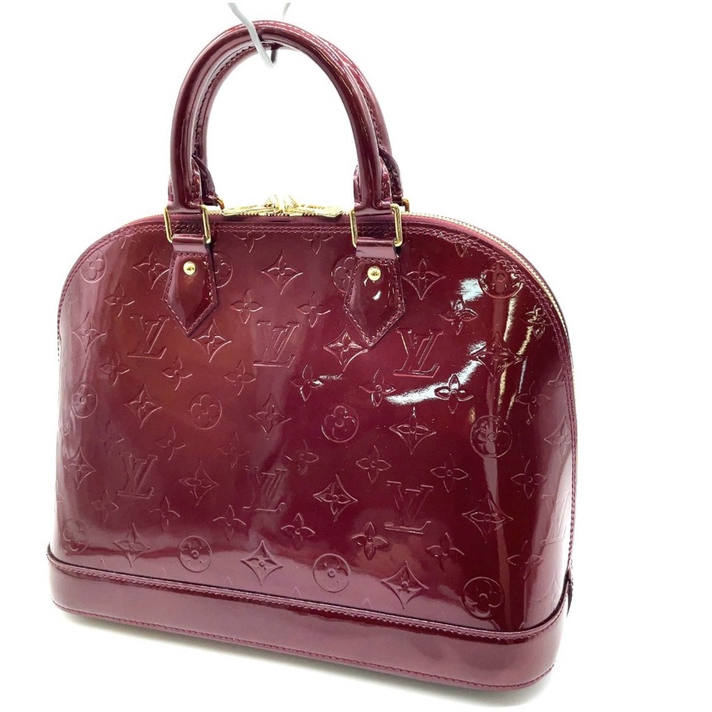 ✨ FULL SET ✨ Louis Vuitton Alma PM Monogram Vernis - Rouge Fauviste - Picture 4 of 16